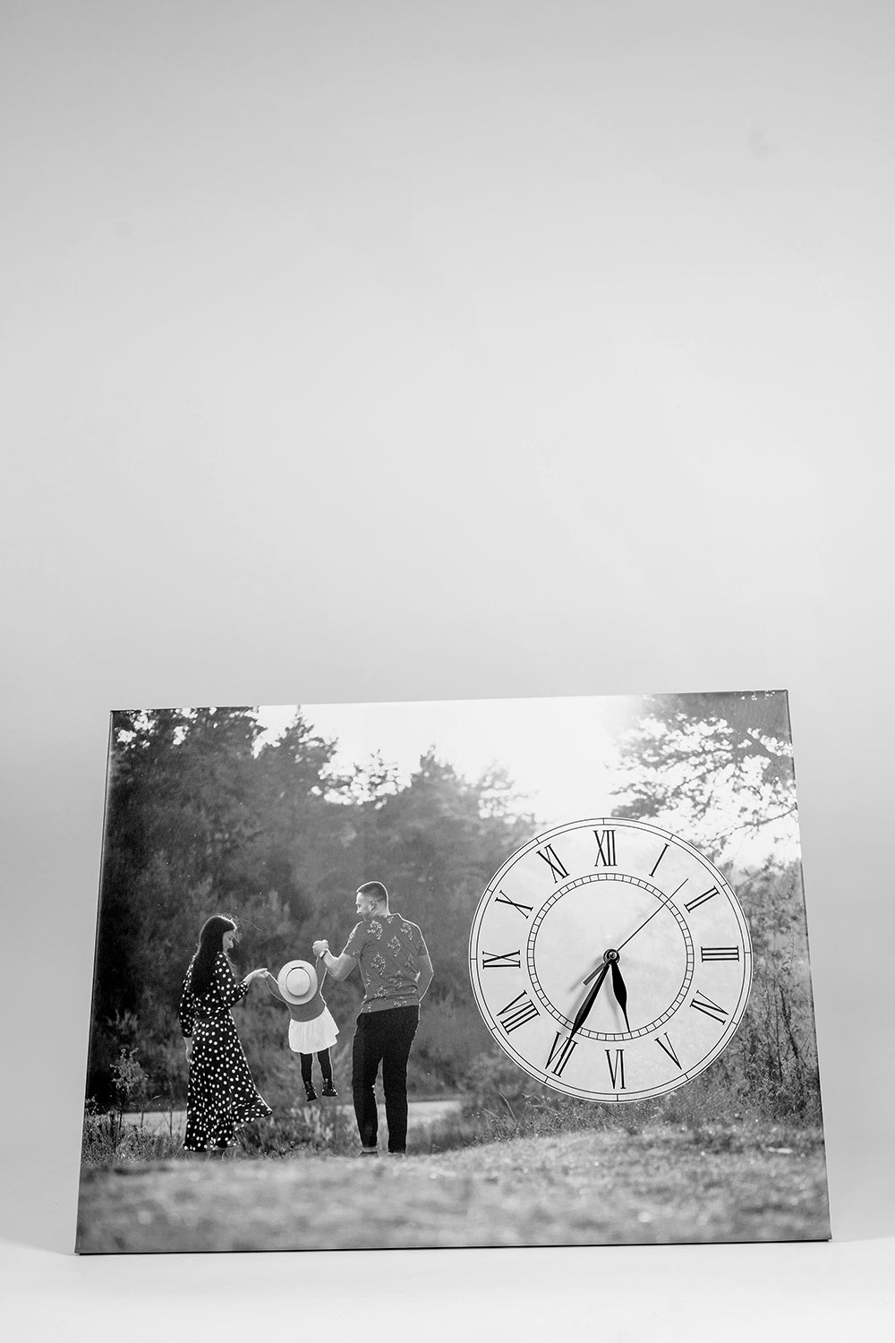 Canvas painting with clock