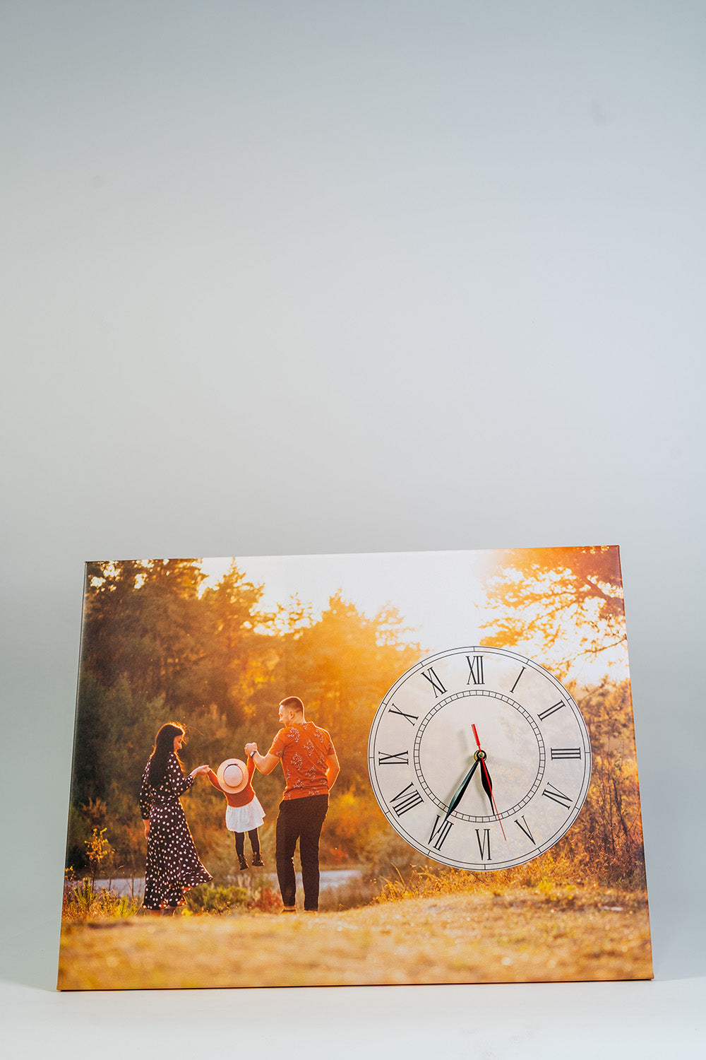 Canvas painting with clock